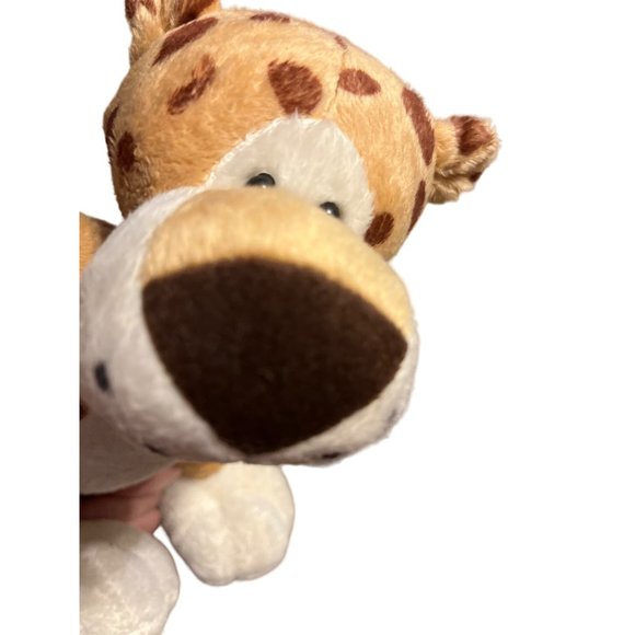 SKM Enterprises Inc Leopard Kids 13" White Beige Brown Standing Plush Cuddly - Picture 1 of 8